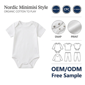 Body <span class=keywords><strong>de</strong></span> Punto <span class=keywords><strong>de</strong></span> Algodón <span class=keywords><strong>de</strong></span> Manga Corta Unisex para Bebé, Niño y Niña, Lavable a Máquina, Blanco Liso, Proveedor Chino, Venta al por Mayor - Product Image 4