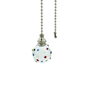 Colgante de cristal Tongwei para ventilador de 30.5 cm con cadena electrochapada para accesorios de luz de ventilador de techo - Product Image 3