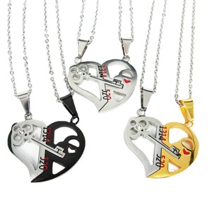 Stainless Steel Heart Key Couple <b>Necklace</b> Set | Romantic <b>Matching</b> Pendant Jewelry for Him and Her | Valentine's Day Couple Gift - Product Image 5