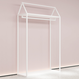 Espositore moderno in metallo bianco Stand negozio all'ingrosso di abbigliamento Rack per negozio di moda - Product Image 3