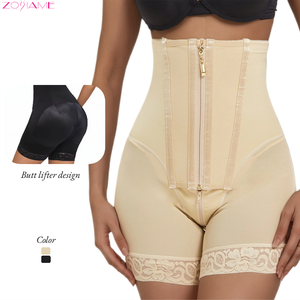 Faja colombiana de compression haut de gamme pour femme, grande taille, effet ventre plat, rehausseur de fesses, avec fermeture à crochets et œillets - Product Image 1