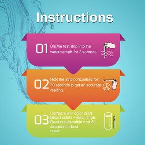 Bandelettes de test pour <span class=keywords><strong>piscine</strong></span> et spa : acide cyanurique, chlore, <span class=keywords><strong>phosphate</strong></span>, chlorure de sodium (matériau PVC) - Product Image 3