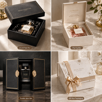 Boîte à parfum rigide haut de gamme écologique avec doublure en satin de soie et insert en éponge, logo personnalisé pour emballage cadeau de luxe cosmétique