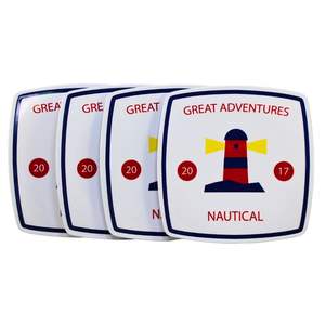 Juego de <span class=keywords><strong>vajilla</strong></span> de <span class=keywords><strong>melamina</strong></span> Náutica de verano 2025, 16 Uds., platos cuadrados, cuencos, tazas, personalizables para hoteles, restaurantes - Product Image 4