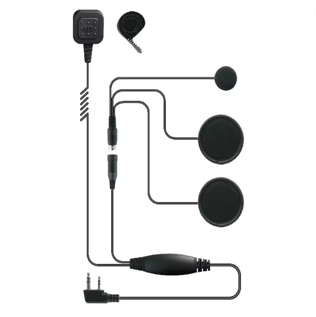 Wholesale Headset Speaker Mic,Motorcycle Half/Full Face Helmet Headset for Two Way Radio 2Pin Headset