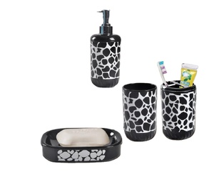 Set di accessori da bagno in plastica di alta qualità con Dispenser per lozioni, porta spazzolino da denti, <span class=keywords><strong>portasapone</strong></span> e bicchiere - Product Image 1