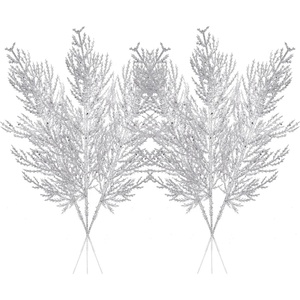 Coloré Artificiel De Noël En Plastique Pin Aiguille Branche Or Poussière Feuille Ornement Guirlande Décoration avec Cyprès Feuille Arbre Décor - Product Image 5