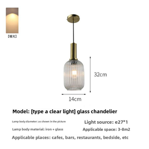 Lampe suspendue <span class=keywords><strong>de</strong></span> restaurant, lampe <span class=keywords><strong>de</strong></span> chevet <span class=keywords><strong>de</strong></span> chambre à coucher, lampe <span class=keywords><strong>de</strong></span> table <span class=keywords><strong>de</strong></span> bar créative à ligne longue, lampe suspendue en verre <span class=keywords><strong>de</strong></span> luxe - Product Image 5