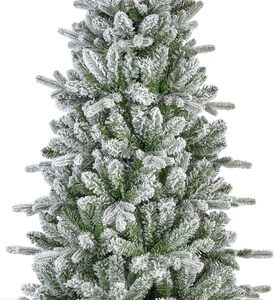 Sapin de Noël artificiel floqué de haute qualité avec lumières LED, base autoportante pour intérieur, sapin de Noël d'usine - Product Image 3