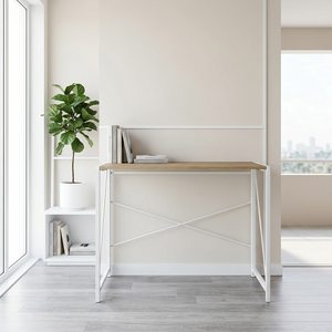 Durable Modern MDF Wood Melamine Metal <strong>Computer</strong> Study Writing Desk <strong>Foldable</strong> Design for Home Office or School Use - Product Image 1
