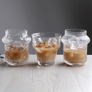 Vaso de Vidrio Texturizado Premium para Café, Reutilizable, para Café Helado, Latte, Cold <span class=keywords><strong>Brew</strong></span>, Americano Helado, Estilo Cafetería - Product Image 3