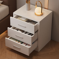 Table de chevet en bois moderne et minimaliste de luxe léger avec compartiment de rangement ouvert 40x40cm, armoire de chevet intelligente peu encombrante