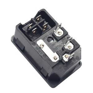 Poder industrial do IEC 320 C14 3 Pin o conector de entrada do soquete obstrui com o conector macho do suporte do fusível 10A - Product Image 5