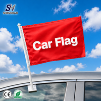 Drapeaux de fenêtre de voiture personnalisés double face durables avec clip universel pour défilés, fans de sport, décoration, bannières avec logo personnalisé