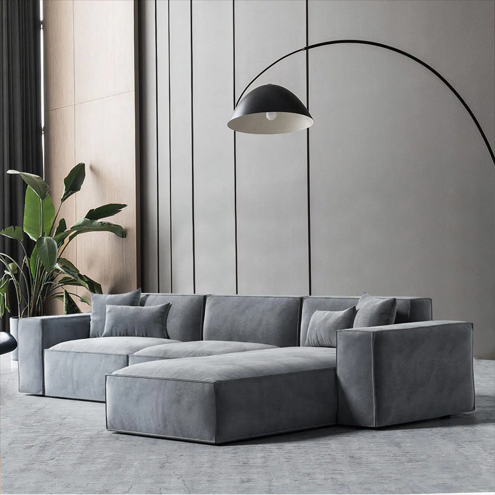 Grosir furnitur mewah premium kualitas tinggi set sofa beludru kain modern Italia lounge sofa ruang tamu