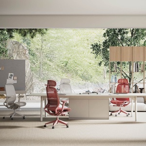 Chaise de bureau pivotante de direction entièrement en maille avec dossier inclinable, appui-tête 4D et siège à suspension coulissante - Product Image 5