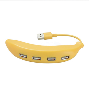 Venta caliente de 4 puertos en forma de plátano <span class=keywords><strong>USB</strong></span> 2,0 Hub Cute Mini Interface OTG Splitter admite regalos de vacaciones con temática de comida - Product Image 2