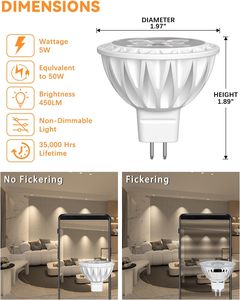 Ampoule LED MR16 en aluminium AC DC 12V 3W 5W 7W en stock pour luminaires de jardin - Product Image 5