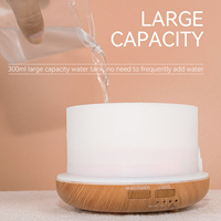Nouveau Mini humidificateur ultrasonique à brume fraîche de 300ml, diffuseur d'huiles essentielles à 7 couleurs avec lumière Led