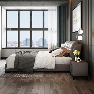 Europeo di Lusso Mobili Camera Da <span class=keywords><strong>Letto</strong></span> Moderna <span class=keywords><strong>In</strong></span> Pelle Morbida <span class=keywords><strong>Matrimoniale</strong></span> King <span class=keywords><strong>Letto</strong></span> <span class=keywords><strong>In</strong></span> <span class=keywords><strong>Legno</strong></span> Confortevole <span class=keywords><strong>Testiera</strong></span> - Product Image 5
