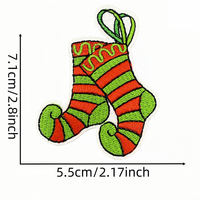 Patchs brodés de Noël thermocollants personnalisés, motifs canne de Noël, chaussette, camion, nœud, arbre, appliques décoratives pour vêtements de fêtes, vente en gros