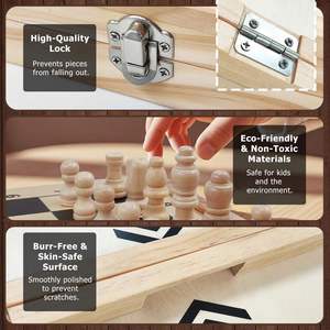 New Arrival Modern 4-in-1 Foldable Fast Sling Puck Game <b>Set</b> <b>Chess</b> Tic Tac Toe Checkers Silk Screen Printed Kids Adults Portable - Product Image 3