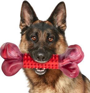 Giocattoli duri per cani per masticatori aggressivi di grande razza, sapore di manzo cane da masticare osso, <span class=keywords><strong>Nylon</strong></span> e gomma giocattolo da masticare per cani di taglia media - Product Image 1