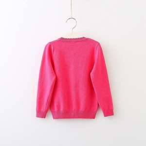 Suéter Cárdigan Infantil Estilo Coreano Color Rosa con Lentejuelas y Puntos de Fábrica China - Product Image 3