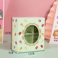 Boîte à macarons en carton blanc avec fenêtre transparente, type tiroir, pour chocolats et desserts