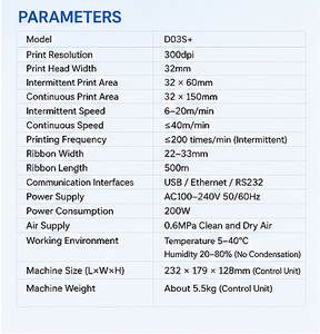 Automatischer Thermotransfer-Überdruckdrucker TTO-Drucker Dikai <span class=keywords><strong>D03S</strong></span>+ für Produktionsdatumskodierung - Product Image 3