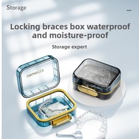 Boîte de rangement portable en plastique transparent pour appareil dentaire, aligneur et protège-dents