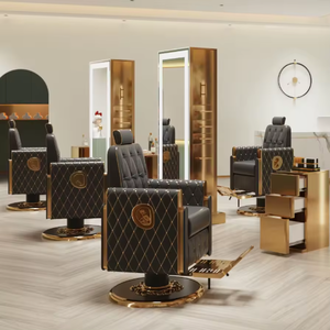 เก้าอี้ตัดผมปรับเอนและยกได้ หุ้มหนังสังเคราะห์ ดีไซน์ทันสมัย สำหรับร้านตัดผมชาย - Product Image 4