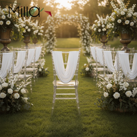 Décoration de dossier de chaise plissée en spandex, draperies pour chaise Chiavari, décoration de mariage