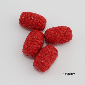Cuentas focales <span class=keywords><strong>de</strong></span> resina talladas a mano, color rosa coral, con forma <span class=keywords><strong>de</strong></span> barril, modelo GP0832 - Product Image 6
