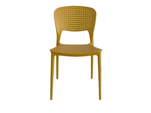 Sedia da Pranzo in Plastica Giallo <span class=keywords><strong>Senape</strong></span>, Seduta Ergonomica Monoblocco, Design per <span class=keywords><strong>Cucina</strong></span>, Caffè, Ristorante e Spazi Esterni - Product Image 4