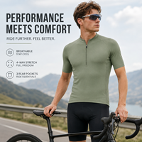 Jersey de Ciclismo para Hombre con Media Cremallera, Marca Privada, con 3 Bolsillos Traseros, Elástico en 4 Direcciones, para Pedidos de Equipo, OEM