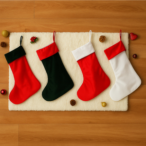 Decoración Navideña al por Mayor, Calcetín Navideño Personalizado <span class=keywords><strong>de</strong></span> Lujo, <span class=keywords><strong>de</strong></span> Terciopelo, para Colgar - Product Image 1