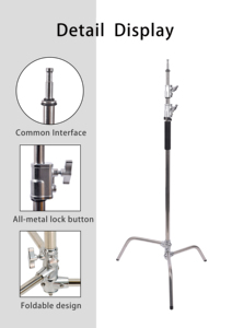 Thép không gỉ huyền diệu chân c-đứng cho nhiếp ảnh ảnh studio flash light <span class=keywords><strong>Softbox</strong></span> với Boom Arm ổn định Tripod thiết kế - Product Image 5