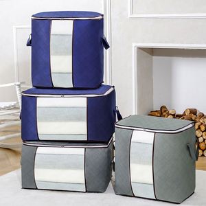 Sac de rangement pour vêtements et couettes en tissu non tissé, grande capacité, avec fermeture éclair, idéal pour le déménagement et l'emballage de bagages, vente en gros - Product Image 1