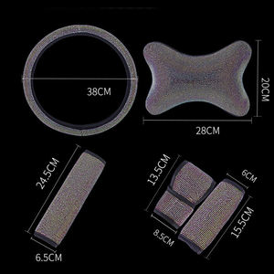 <span class=keywords><strong>Funda</strong></span> de <span class=keywords><strong>Volante</strong></span> de Coche con Cristales de Imitación Brillantes, Fundas de <span class=keywords><strong>Volante</strong></span> de Cuero PU, Accesorios para Automóviles, Estilo de Coche - Product Image 5