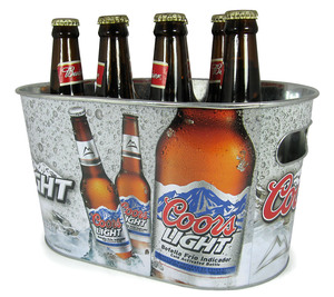 10L Oval Shaped Metal Beer Bucket Ice Bucket with CMYK Printing logo