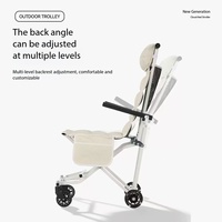 Carrito de Transporte Compacto y Portátil para Silla de Ruedas, Diseño Plegable y Reclinable, Apto para Viajes al Aire Libre de Personas Mayores y Niños