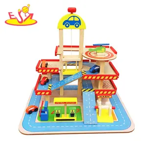 Оптовая продажа, детская деревянная игрушка для гаража, Забавная детская деревянная игрушка для гаража, недорогая детская деревянная игрушка для гаража W04B034
