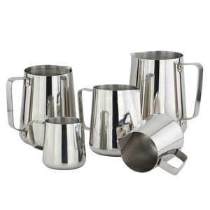 Classica Caraffa in Acciaio Inox per Montare il Latte, per Uso Barista, <span class=keywords><strong>Espresso</strong></span>, Cappuccino, Latte Art e Schiumatura - Product Image 1