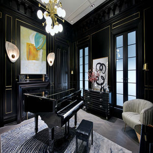 Villa classico pannello di legno personalizzato di bambù finitura impermeabile rivestimento decorativo della parete interna WPC compensato MDF parete di legno - Product Image 4