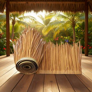 Toit en chaume artificiel de style mexicain 1,3x16,4 pieds résistant aux UV Décoration extérieure Toiture en chaume pour cabane tiki Aménagement paysager de jardin - Product Image 2