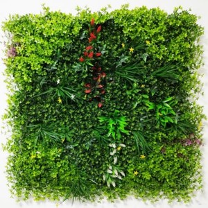 Mur végétal artificiel résistant aux UV, tapis <span class=keywords><strong>de</strong></span> plantes vertes mélangées, <span class=keywords><strong>haie</strong></span> verticale extérieure pour balcon et <span class=keywords><strong>jardin</strong></span> - Product Image 5