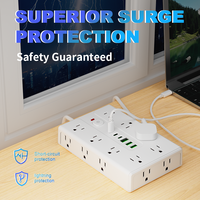 Multiprise industrielle VINISEM ABS 10A avec protection contre les surtensions, 16 prises, 3 USB-A, 3 USB-C, 3 ports, 1250W, pour hôpital et maison