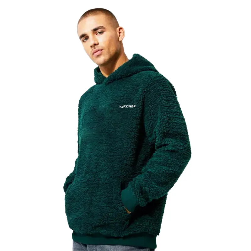 High Quality Wholesale Green Color Men'S Sweatshirts Custom Men Hoodies