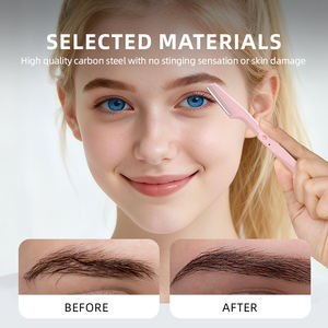 Juego de 3 Rasuradoras de Cejas, Herramienta de <span class=keywords><strong>Dermaplaning</strong></span>, Diseño Plegable, Material de Acero Inoxidable, Uso en Maquillaje, Mango Cómodo, Personalizable UUYP - Product Image 2